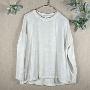 Three Dots > White Speckled Sweatshirt Large